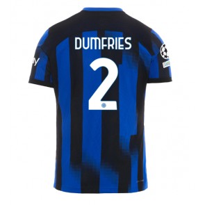 Inter Milan Denzel Dumfries #2 Hjemmebanetrøje 2023-24 Kort ærmer